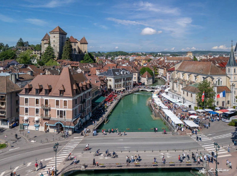 drone, annecy, chateau, dragon boat