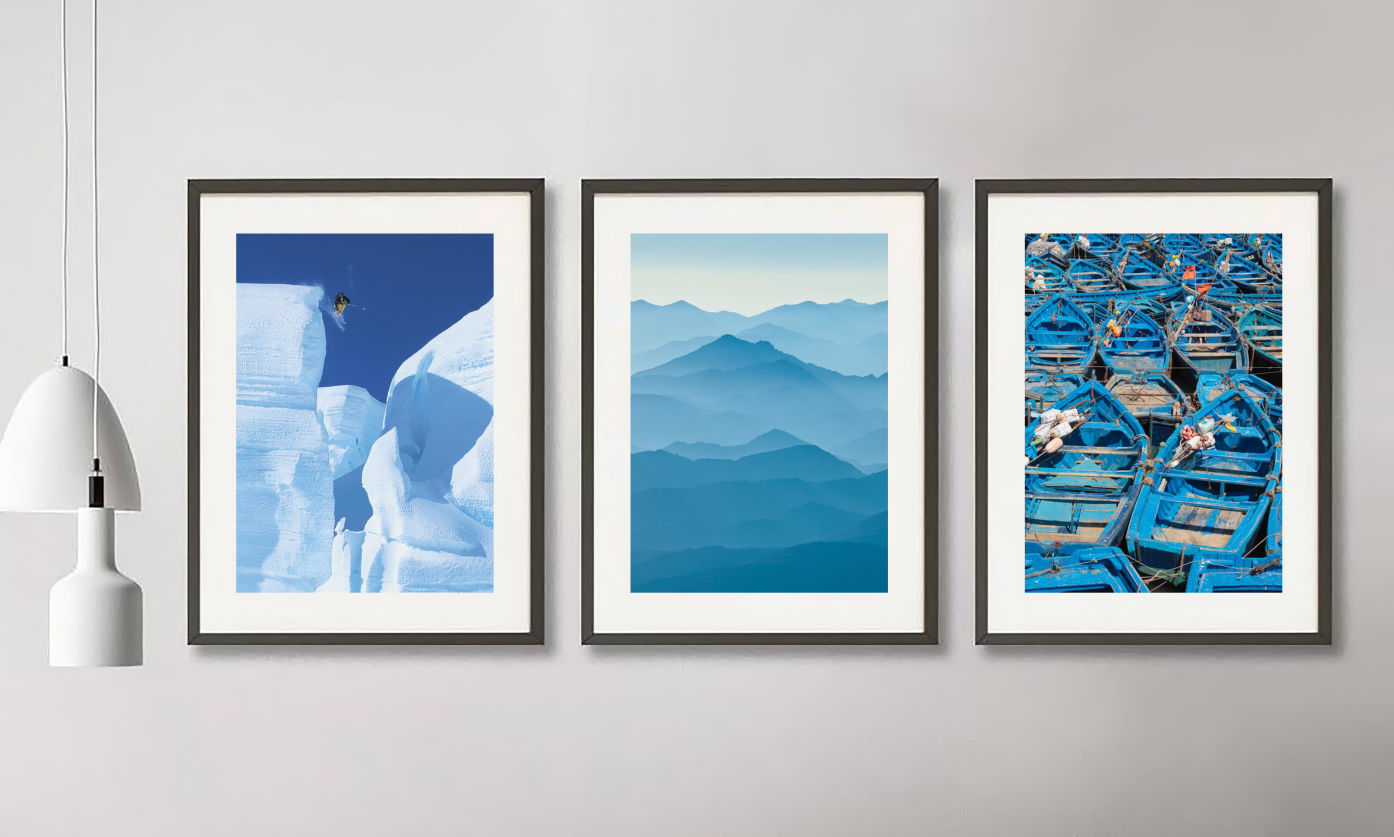 trois photos imprimées et encadrées
